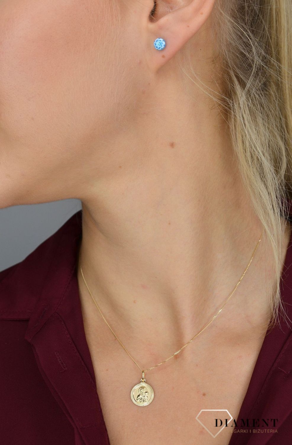 Kolczyki sztyft szkło weneckie niebieskie Murano 16.jpg